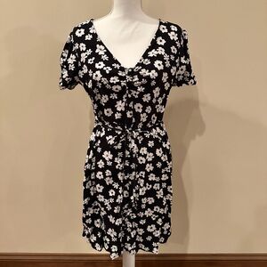 SO Black and White Floral Mini Dress
